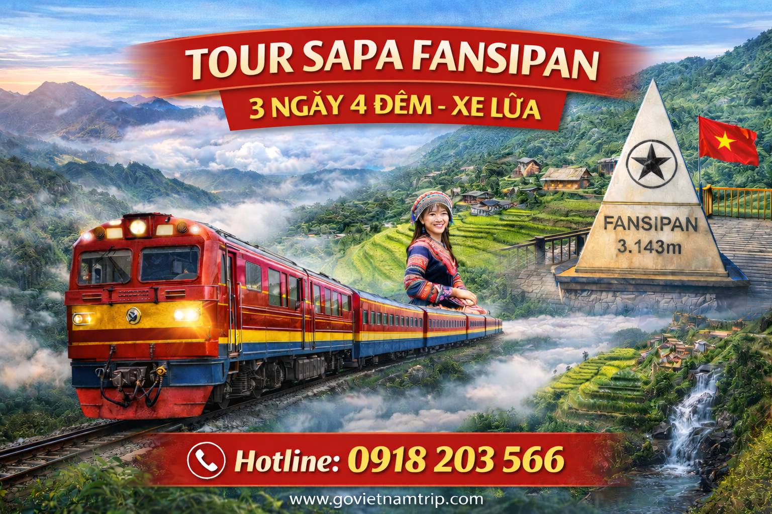 Tour Sapa 3 Ngày 4 Đêm Tàu Hỏa